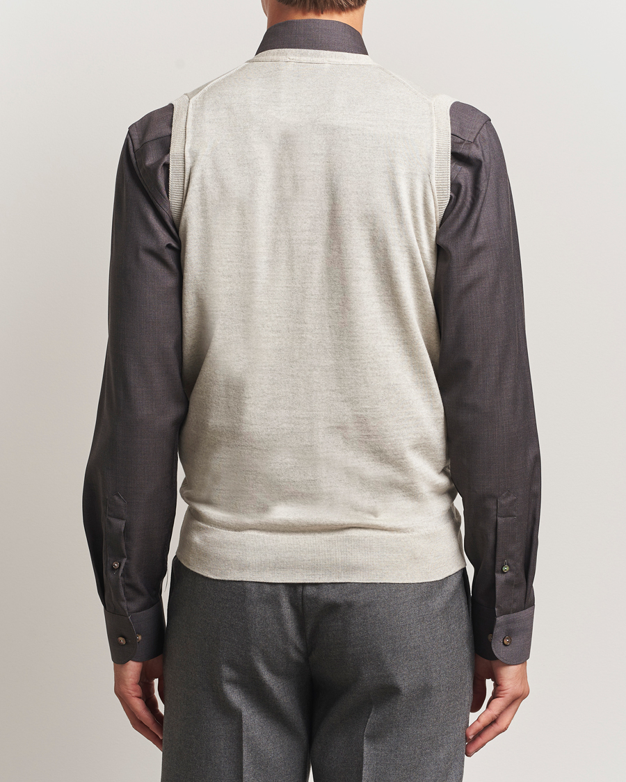 Herre | Gensere | John Smedley | Huntswood Slim Fit Waistcoat Grey Fleece
