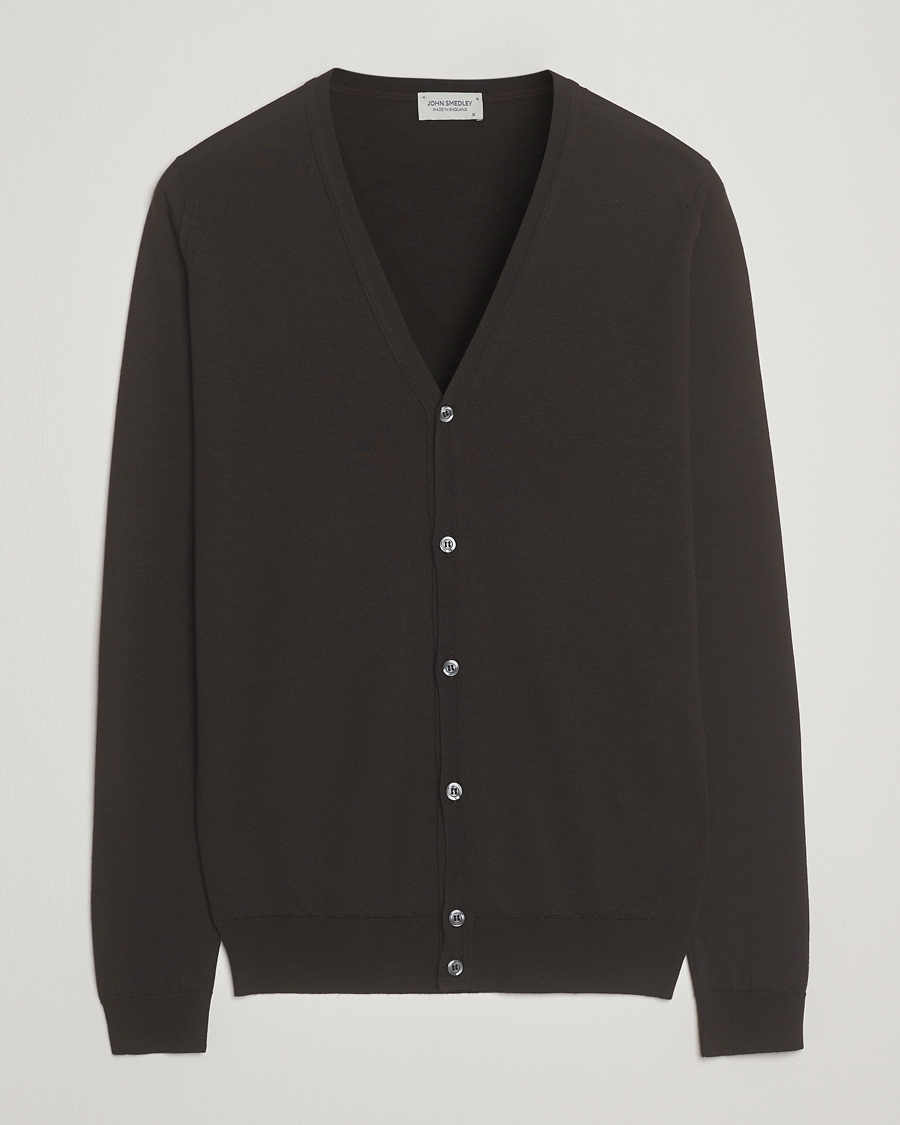 Herre | Gensere | John Smedley | Petworth Extra Fine Merino Cardigan Faulkner Brown