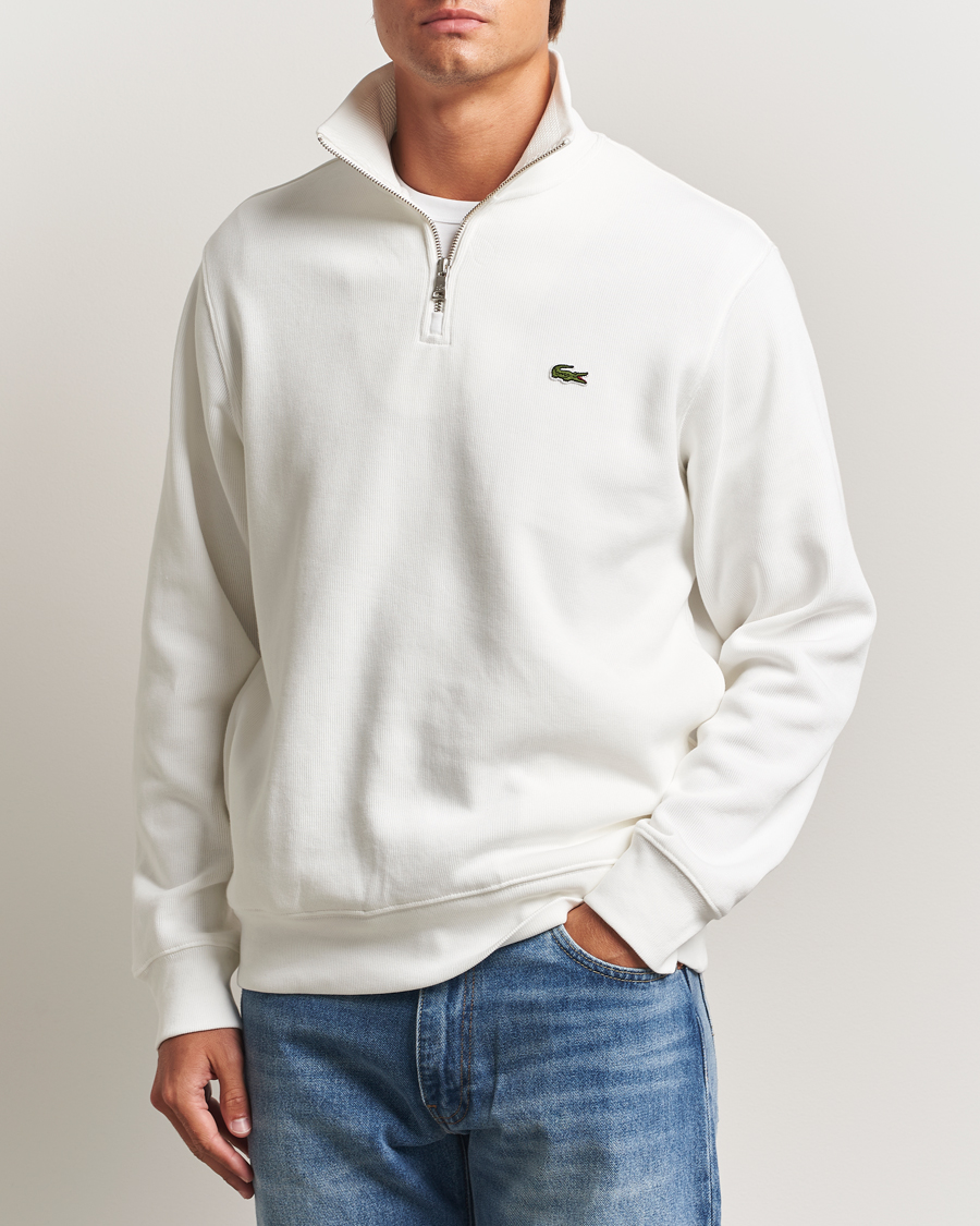Herre | Gensere | Lacoste | Rib Interlock Half Zip Flour