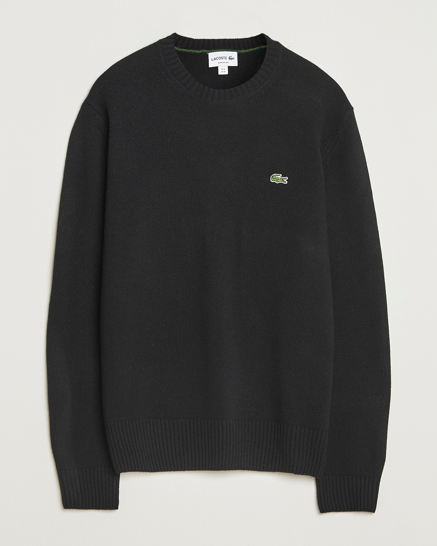 Herre | Gensere | Lacoste | Carded Wool Crew Neck Black