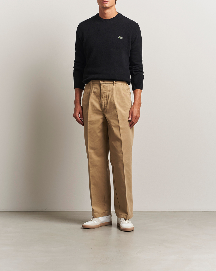 Herre | Gensere | Lacoste | Carded Wool Crew Neck Black