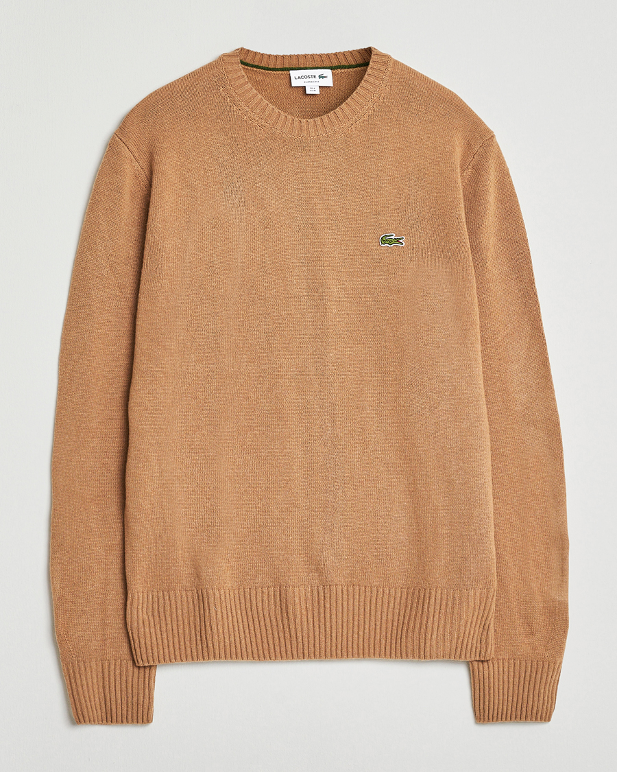 Herre | Gensere | Lacoste | Carded Wool Crew Neck Datte Chine