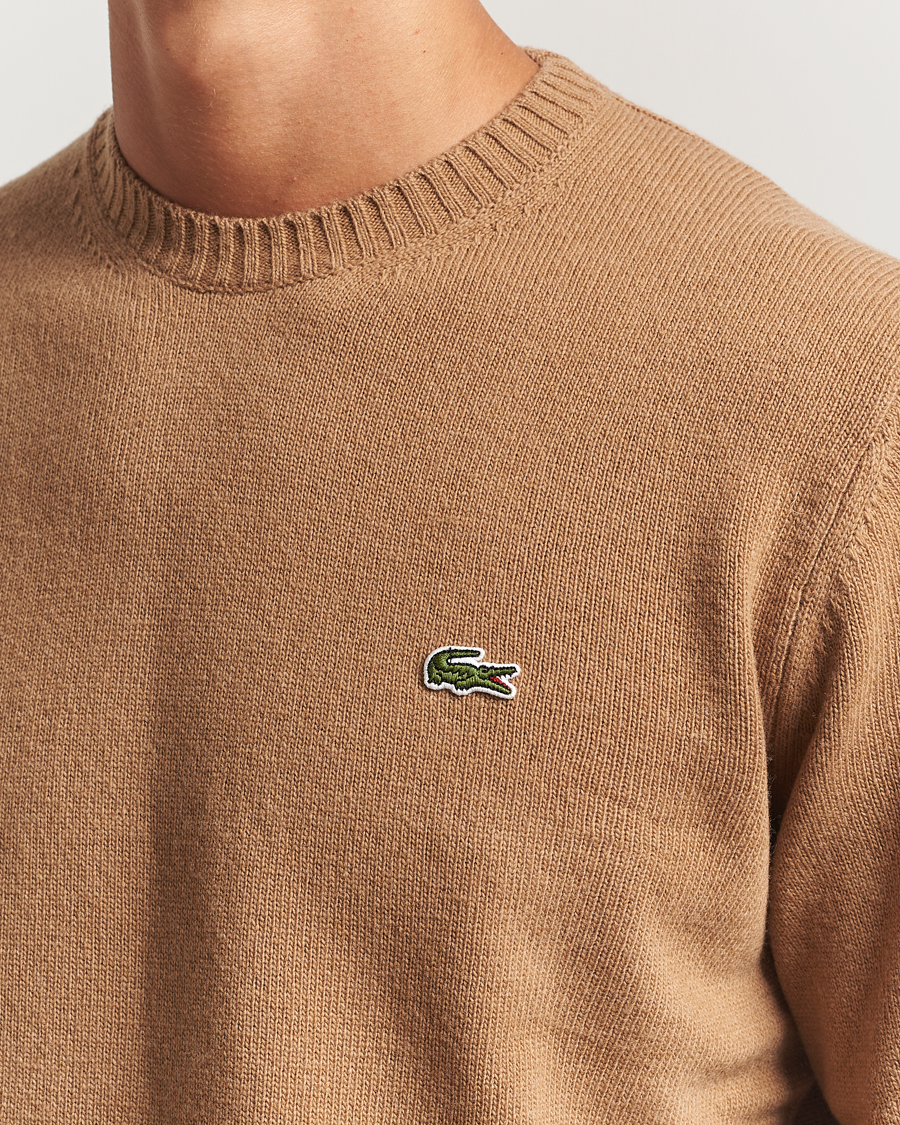 Herre | Gensere | Lacoste | Carded Wool Crew Neck Datte Chine