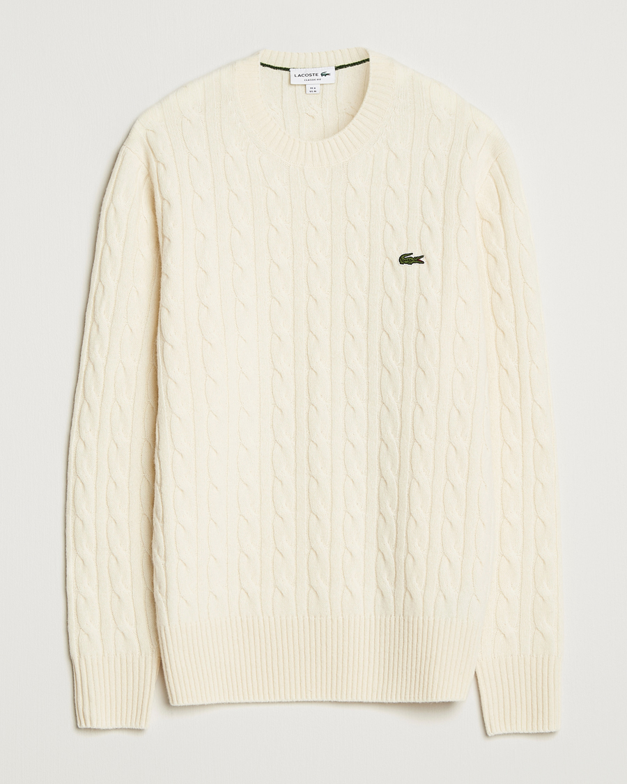 Herre | Gensere | Lacoste | Carded Wool Cable Crew Neck Lapland