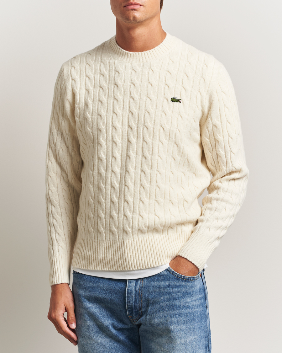Herre | Gensere | Lacoste | Carded Wool Cable Crew Neck Lapland
