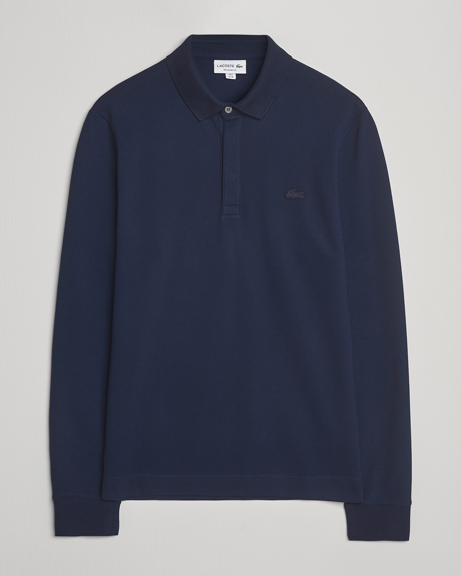Herre | Pikéer | Lacoste | Paris Long Sleeve Polo Piké Navy Blue
