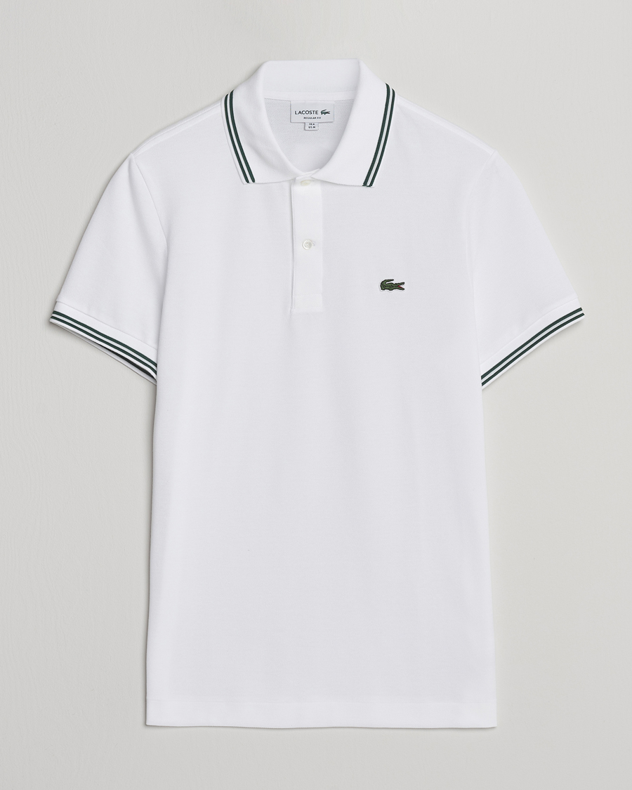 Herre | Pikéer | Lacoste | Original Stripe Collar Polo Piké White