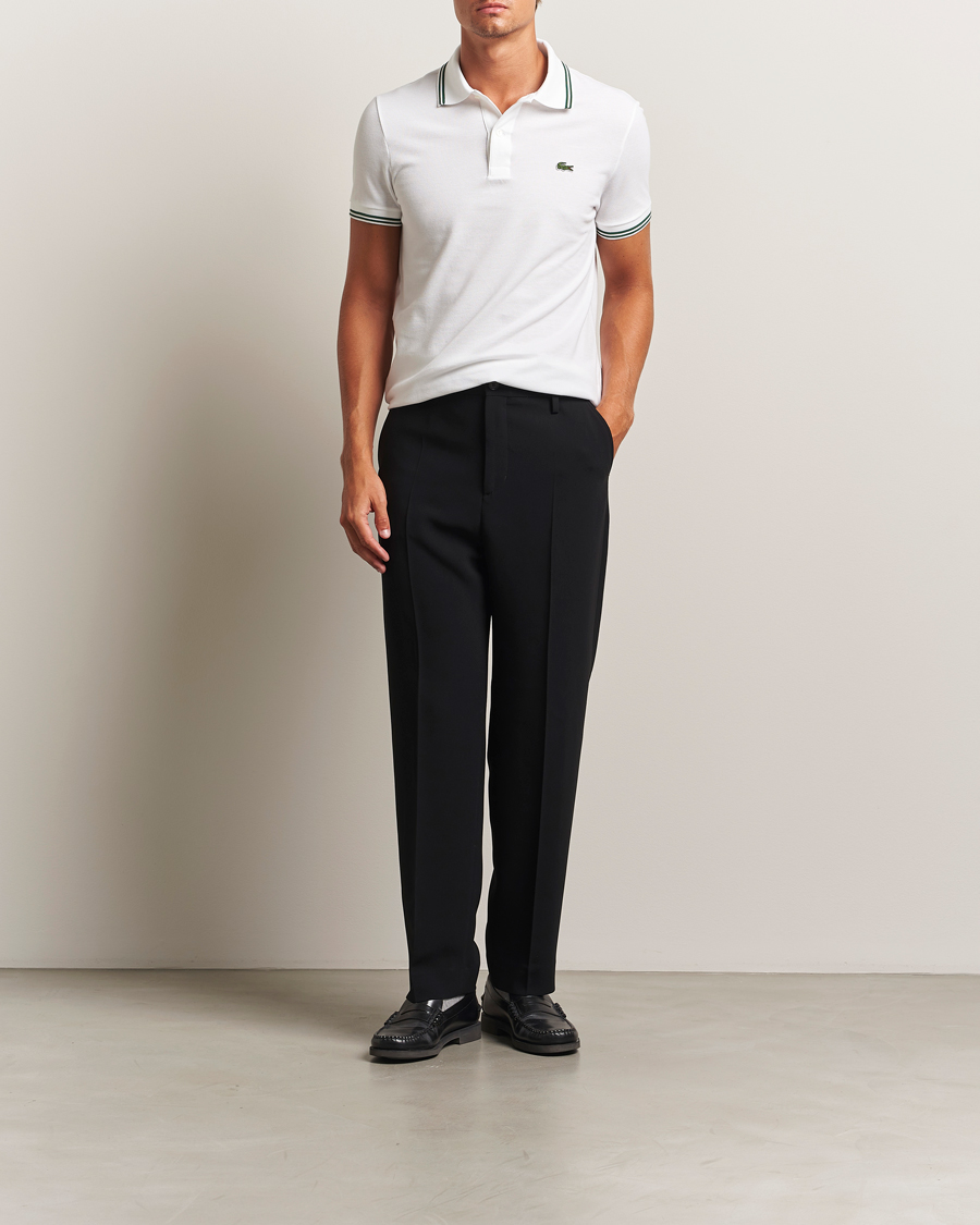 Herre | Pikéer | Lacoste | Original Stripe Collar Polo Piké White