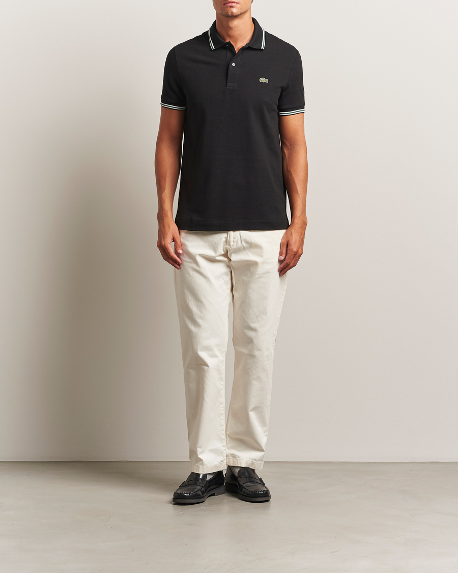 Herre | Pikéer | Lacoste | Original Stripe Collar Polo Piké Black