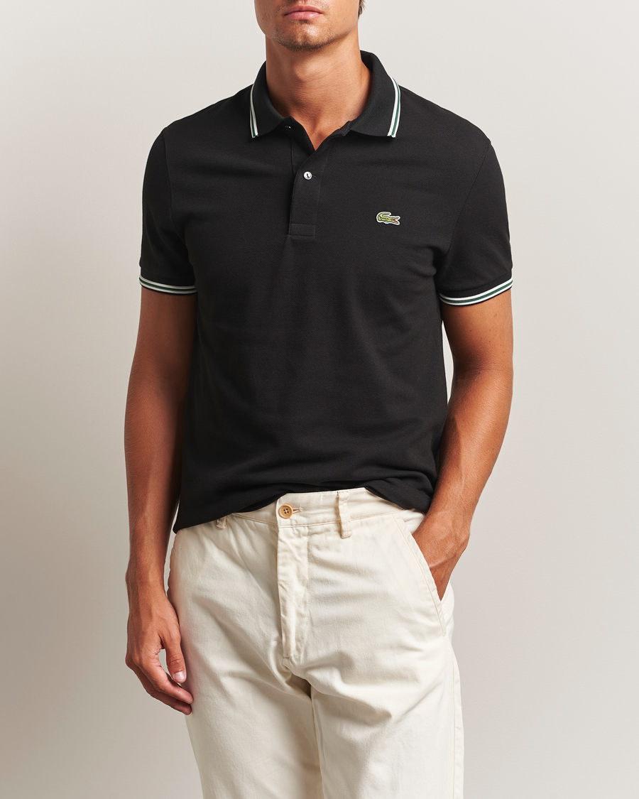 Herre | Pikéer | Lacoste | Original Stripe Collar Polo Piké Black
