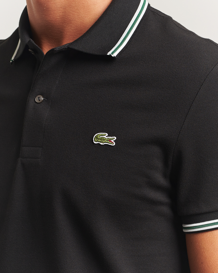 Herre | Pikéer | Lacoste | Original Stripe Collar Polo Piké Black