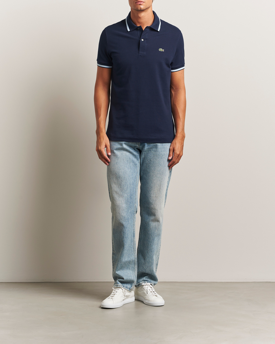 Herre | Pikéer | Lacoste | Original Tipped Polo Piké Navy Blue