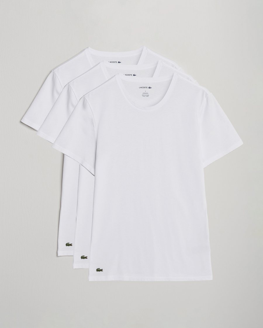 Herre | T-Shirts | Lacoste | 3-Pack Crew Neck T-Shirt White