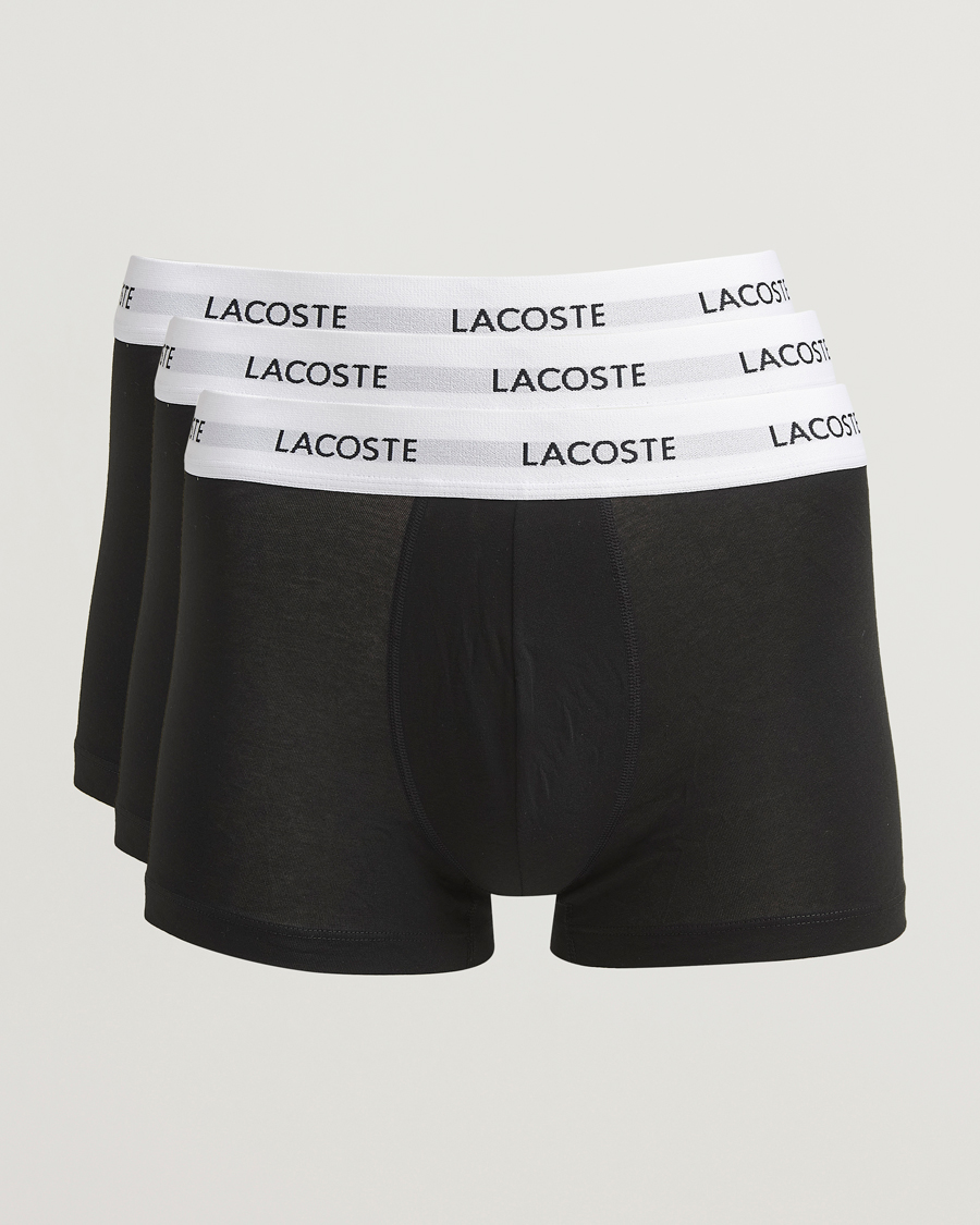 Herre | Undertøy | Lacoste | 3-Pack Stretch Cotton Trunks Black