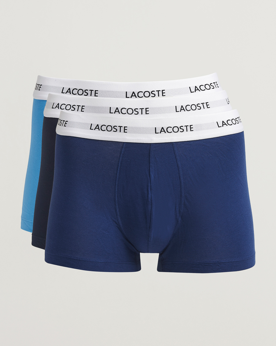 Herre | Undertøy | Lacoste | 3-Pack Stretch Cotton Trunks Blue