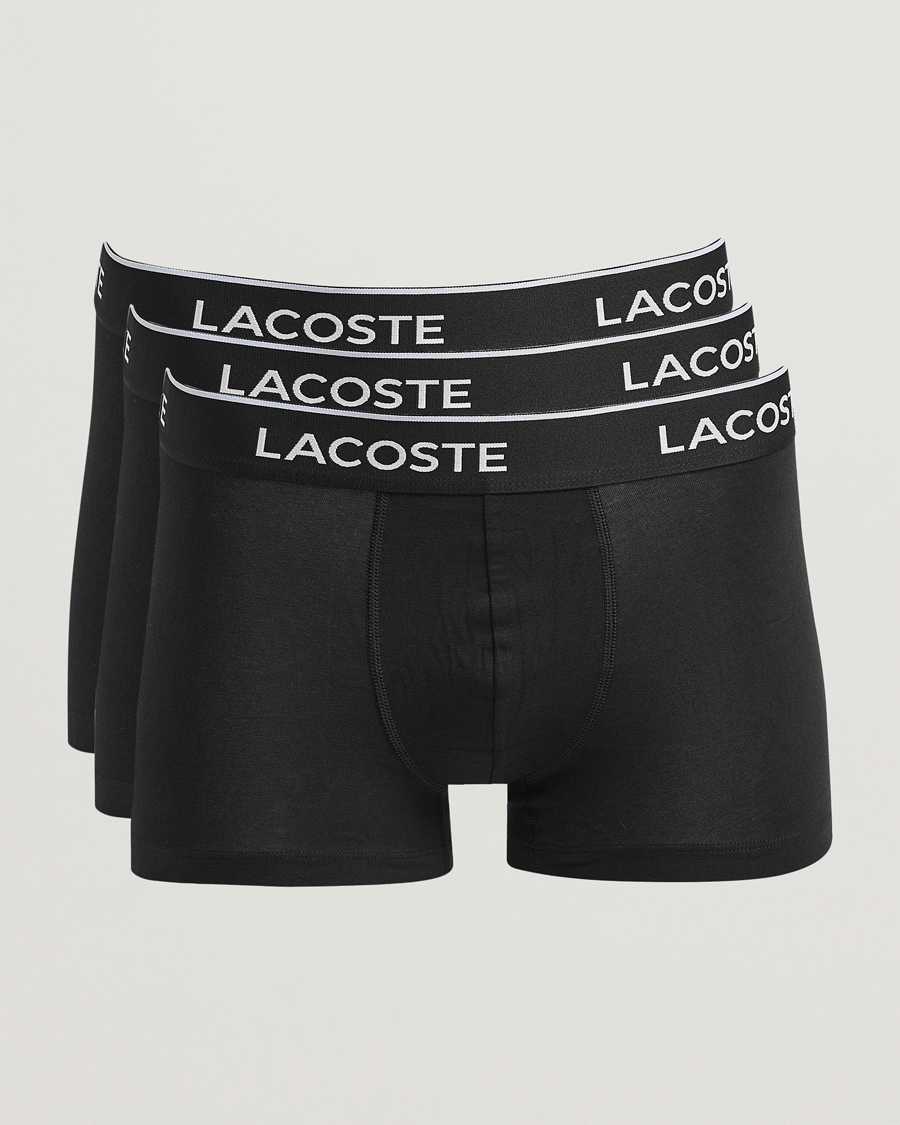 Herre | Undertøy | Lacoste | 3-Pack Stretch Cotton Trunks Black