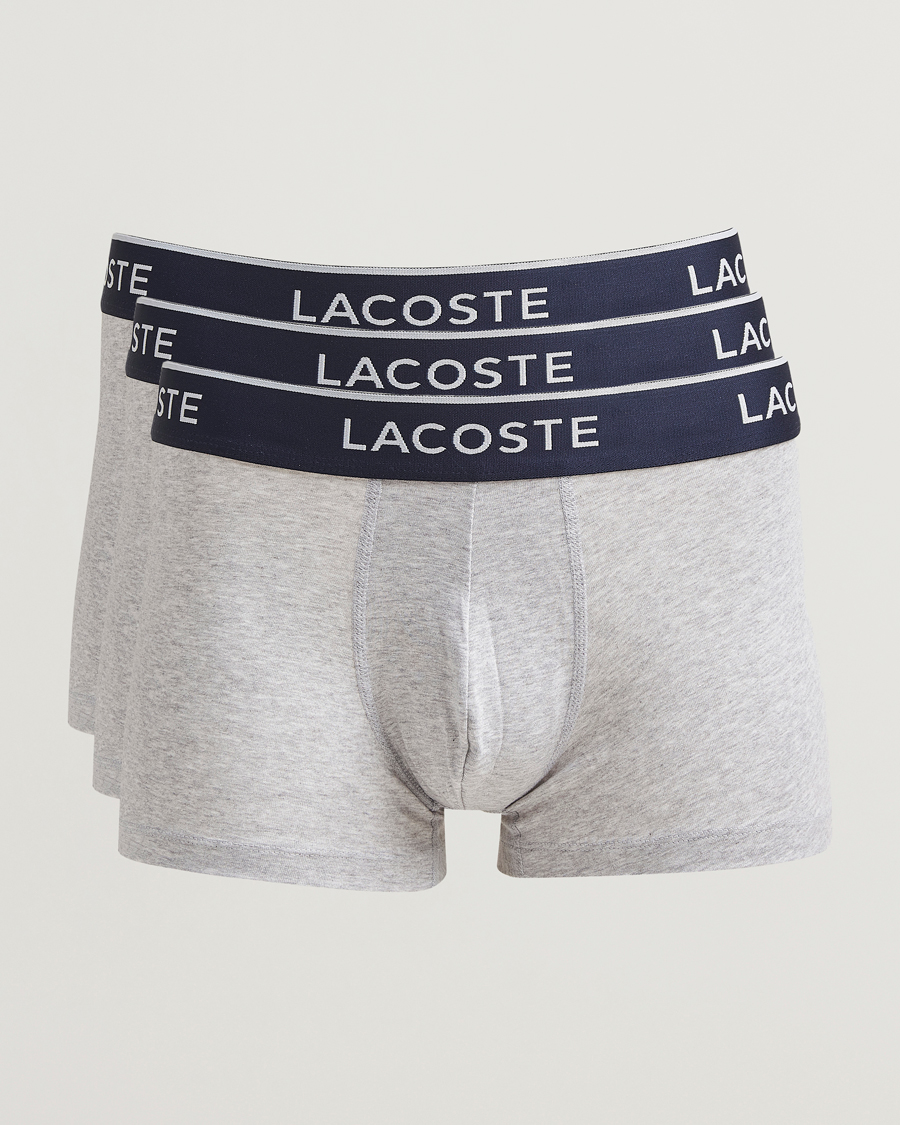 Herre | Undertøy | Lacoste | 3-Pack Stretch Cotton Trunks Silver Chine