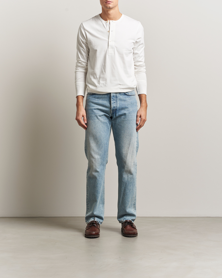 Herre | Gensere | Merz b. Schwanen | Classic Fit Sturdy Organic Cotton Henley White