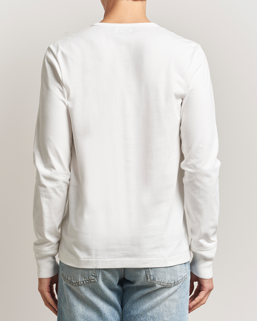 Herre | T-Shirts | Merz b. Schwanen | Classic Fit Sturdy Organic Cotton Henley White