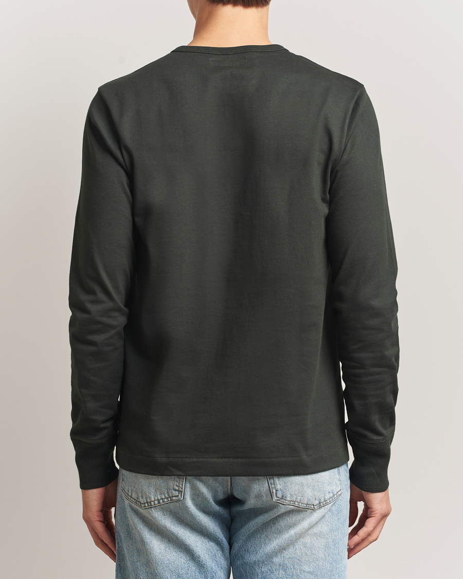 Herre | Gensere | Merz b. Schwanen | Classic Fit Sturdy Organic Cotton Henley Forest Green