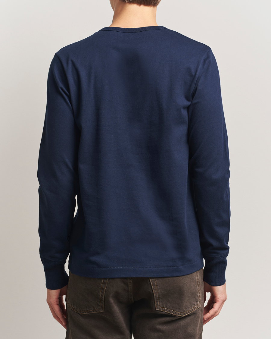 Herre | Gensere | Merz b. Schwanen | Classic Fit Sturdy Organic Cotton Henley Ink Blue