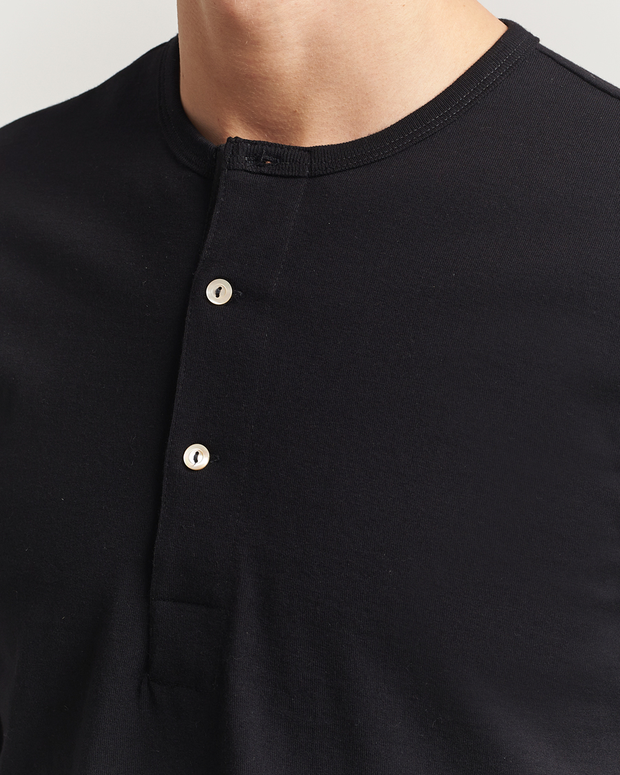 Herre | Gensere | Merz b. Schwanen | Classic Fit Sturdy Organic Cotton Henley Black