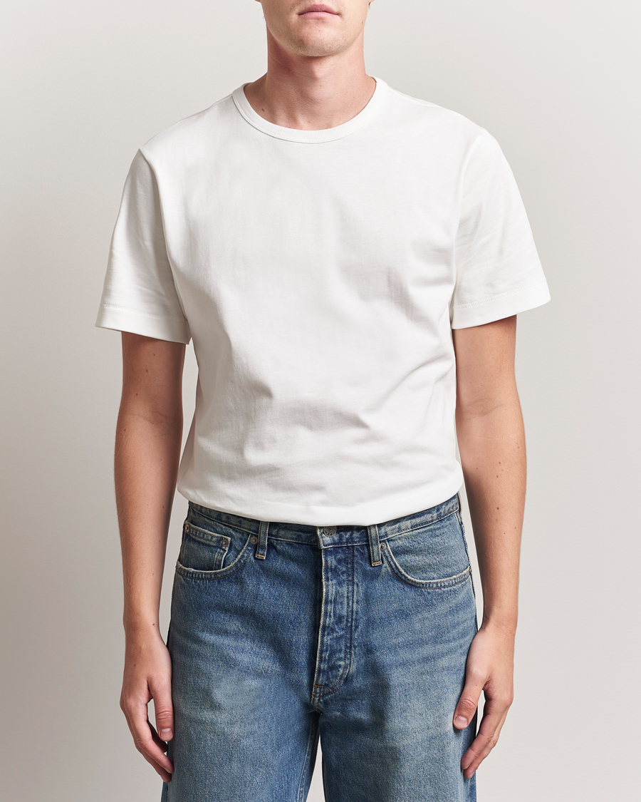 Herre | T-Shirts | Merz b. Schwanen | Classic Fit Sturdy T-Shirt White