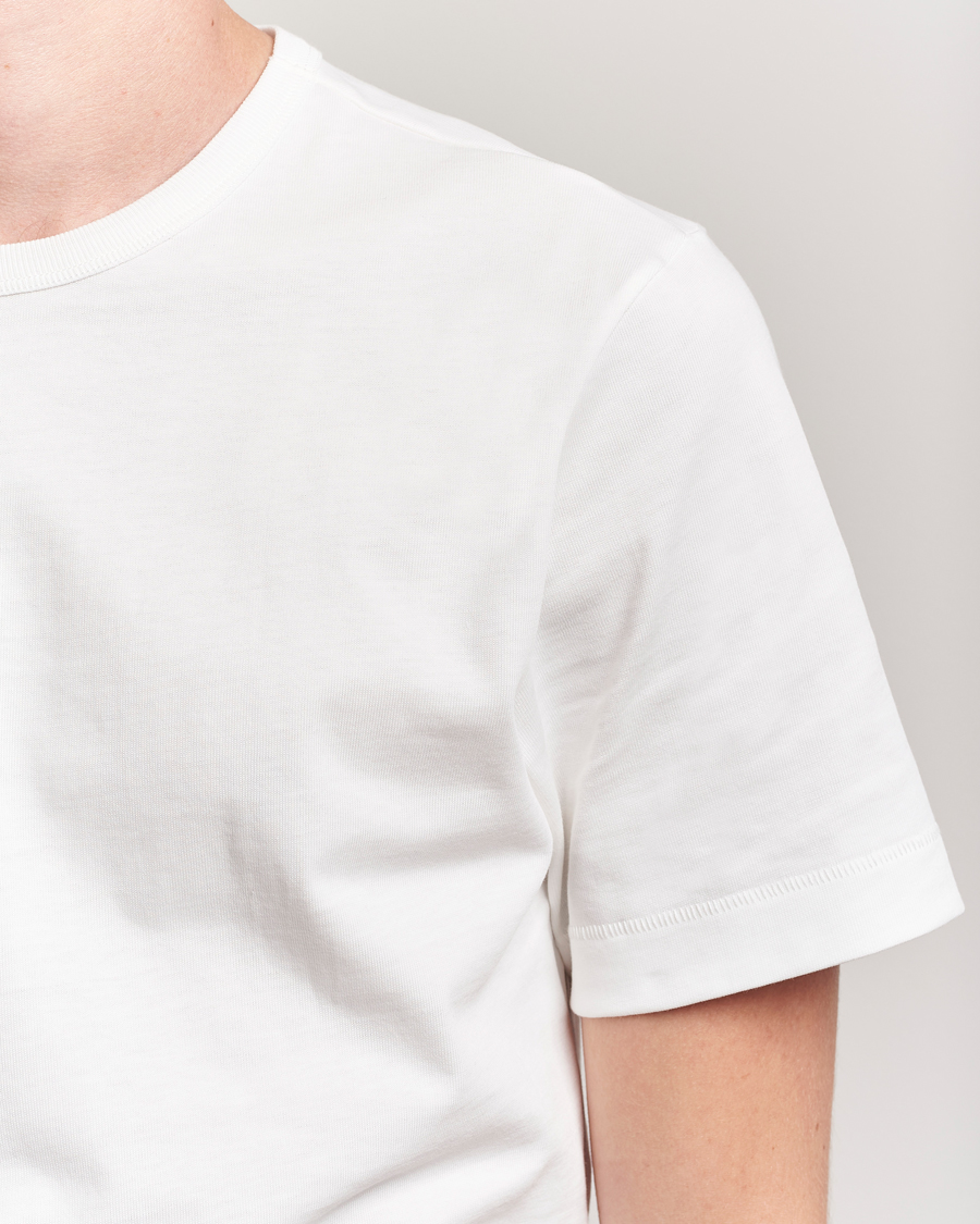 Herre | T-Shirts | Merz b. Schwanen | Classic Fit Sturdy Loopwheeled T-Shirt White
