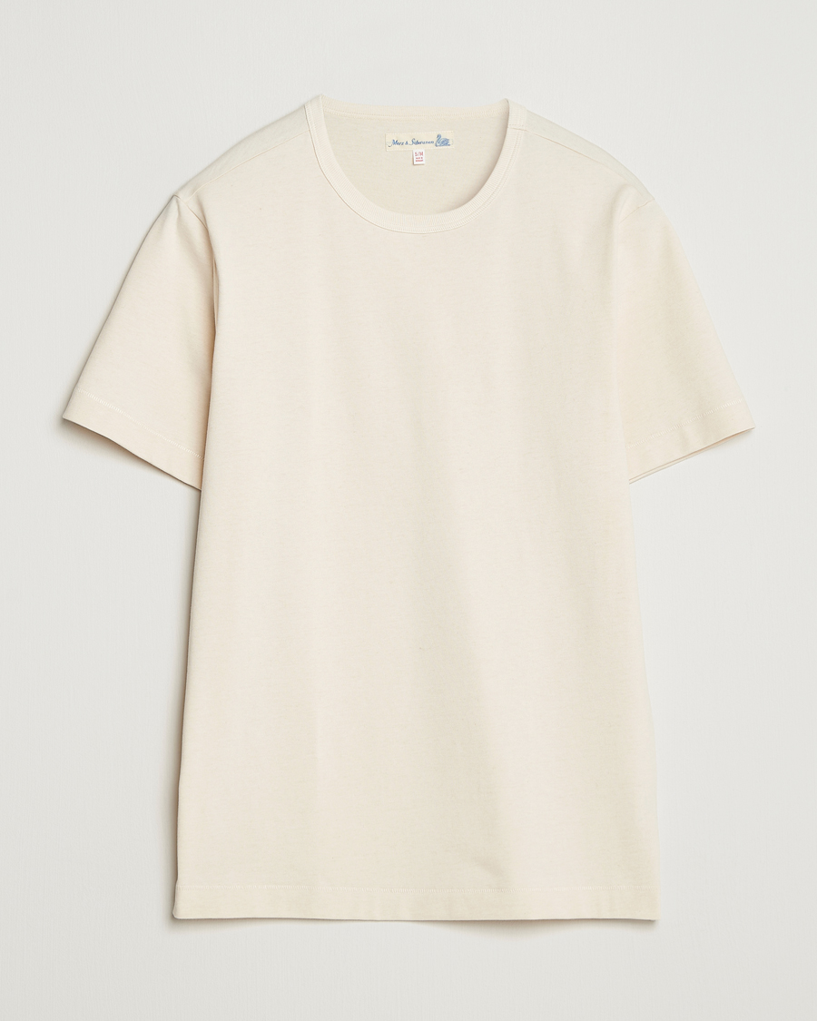 Herre | T-Shirts | Merz b. Schwanen | Classic Fit Sturdy T-Shirt Nature