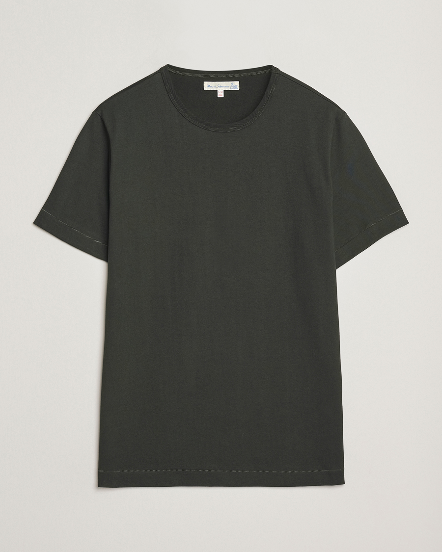 Herre | T-Shirts | Merz b. Schwanen | Classic Fit Sturdy T-Shirt Forest Green