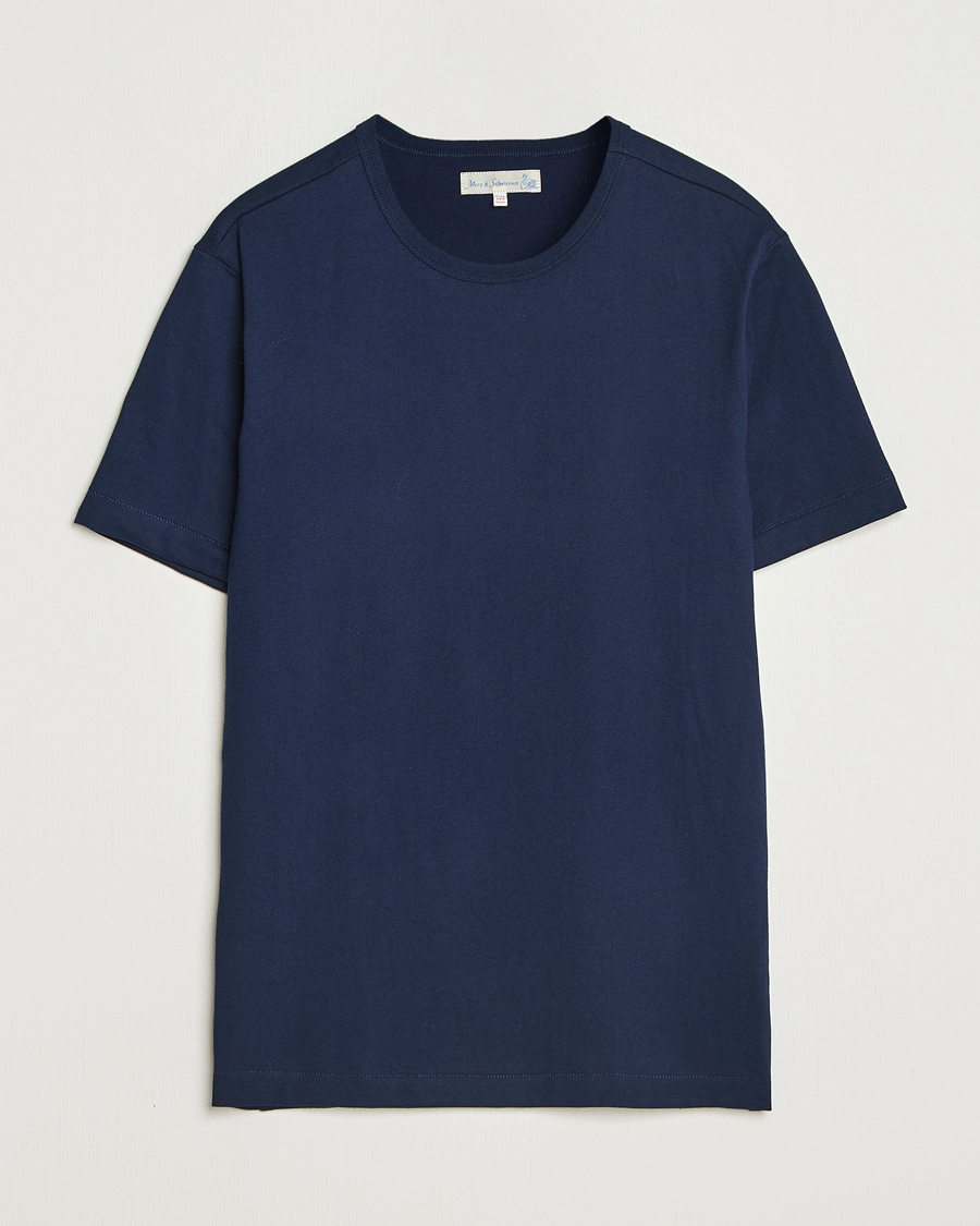 Herre | T-Shirts | Merz b. Schwanen | Classic Fit Sturdy T-Shirt Ink Blue