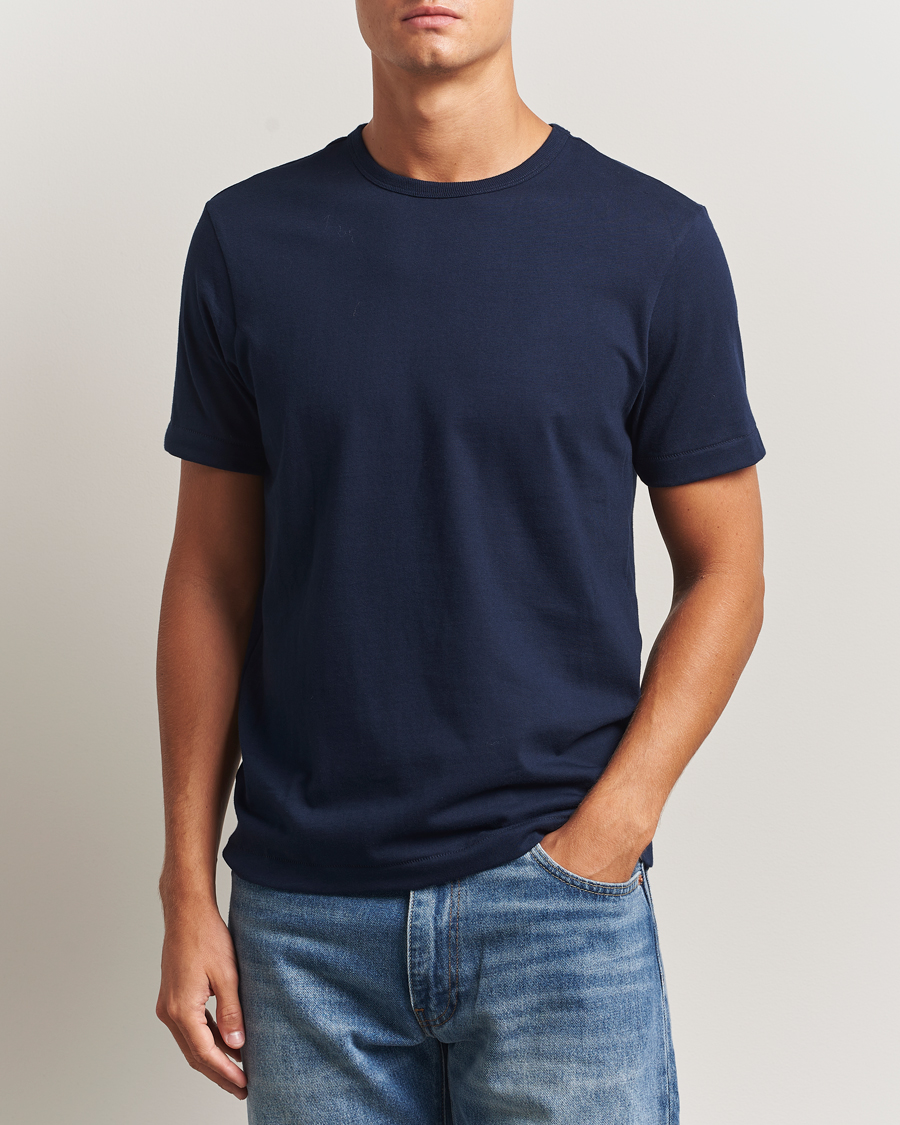 Herre | T-Shirts | Merz b. Schwanen | Classic Fit Sturdy T-Shirt Ink Blue