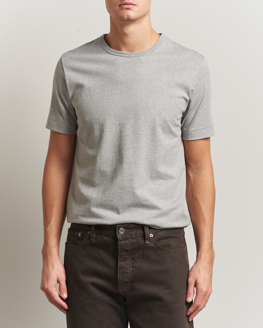 Herre | T-Shirts | Merz b. Schwanen | Classic Fit Sturdy T-Shirt Grey Melange