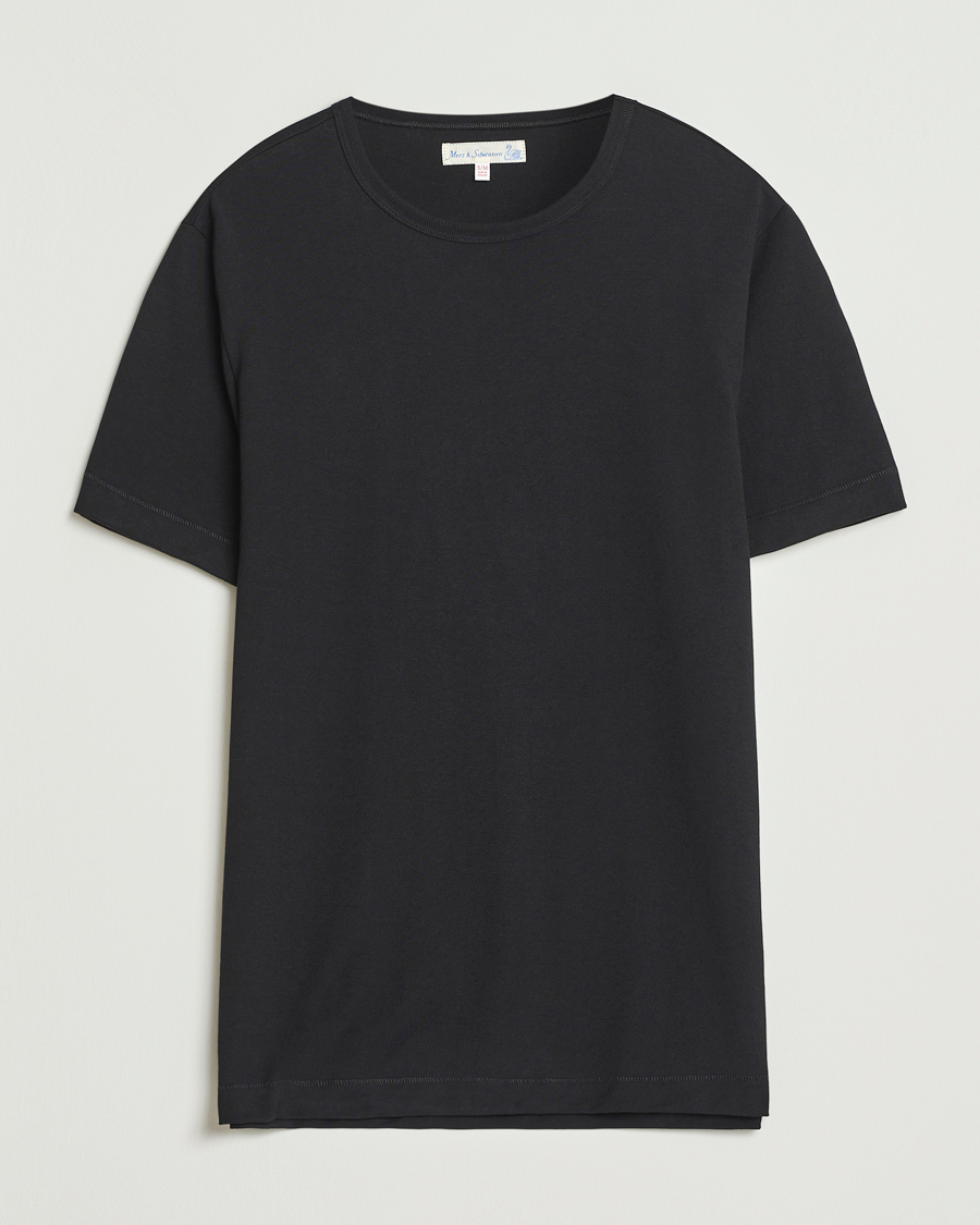 Herre | T-Shirts | Merz b. Schwanen | Classic Fit Sturdy Loopwheeled T-Shirt Black