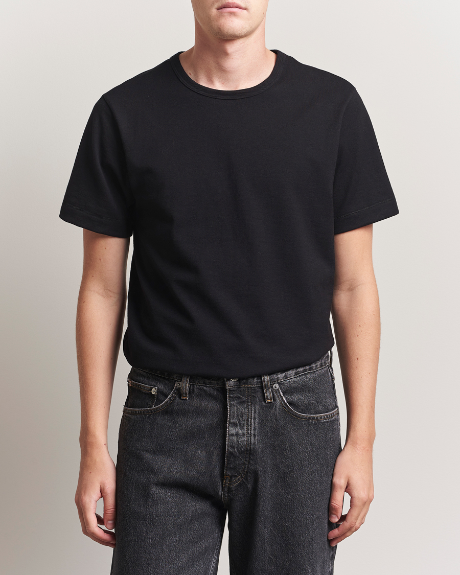 Herre | T-Shirts | Merz b. Schwanen | Classic Fit Sturdy Loopwheeled T-Shirt Black