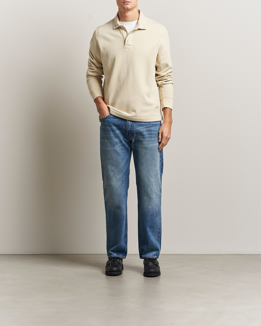 Herre | Gensere | Merz b. Schwanen | Relaxed Fit Vintage Cotton Rugby Shirt Nature