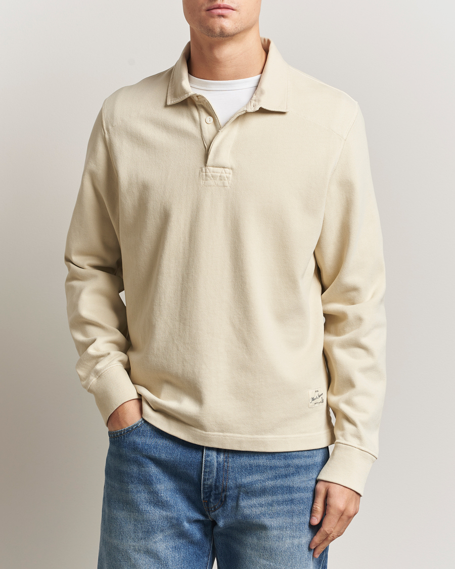 Herre | Gensere | Merz b. Schwanen | Relaxed Fit Vintage Cotton Rugby Shirt Nature
