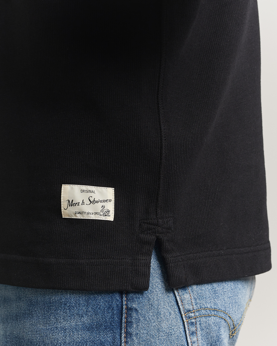 Herre | Gensere | Merz b. Schwanen | Relaxed Fit Vintage Cotton Rugby Shirt Black