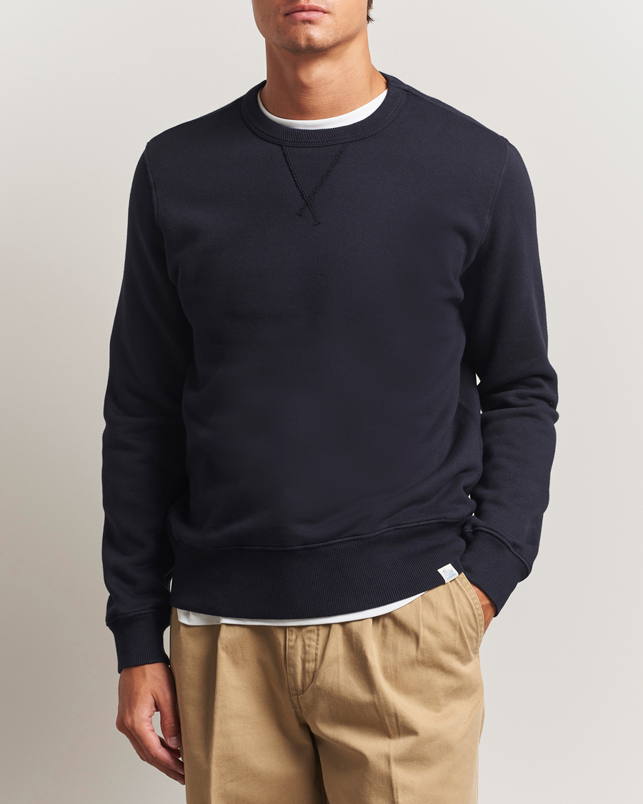 Herre | Gensere | Merz b. Schwanen | Relaxed Fit Vintage Cotton Sweatshirt Dark Navy
