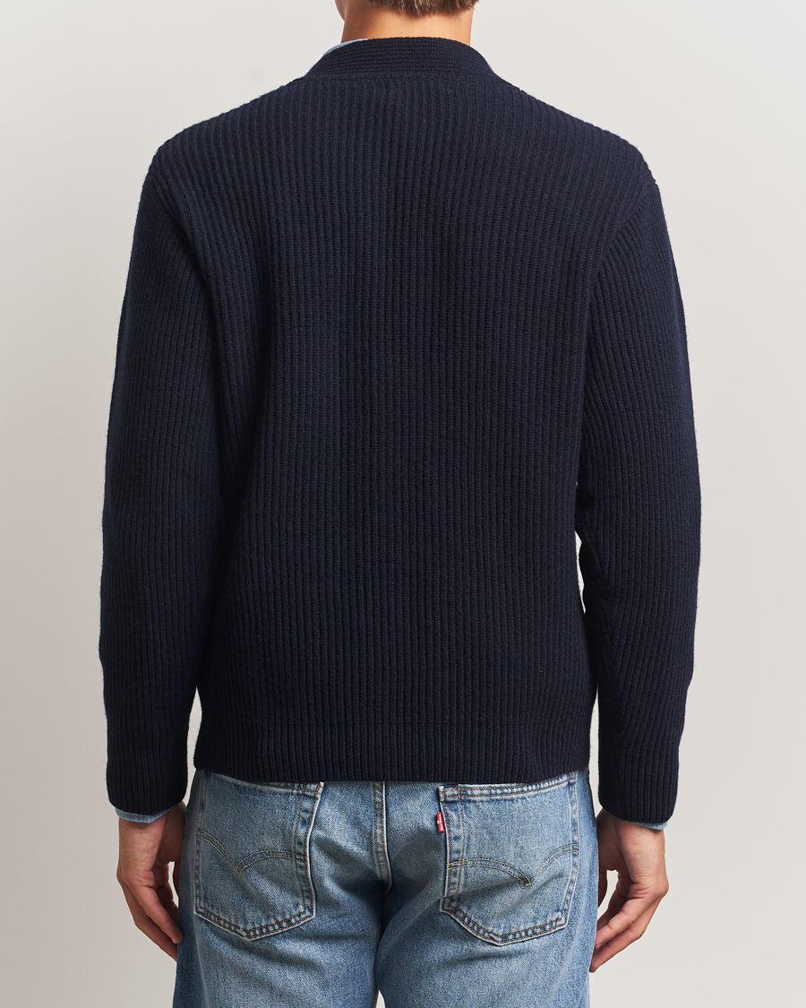 Herre | Gensere | Merz b. Schwanen | Merino/Cashmere Knitted Cardigan Dark Navy