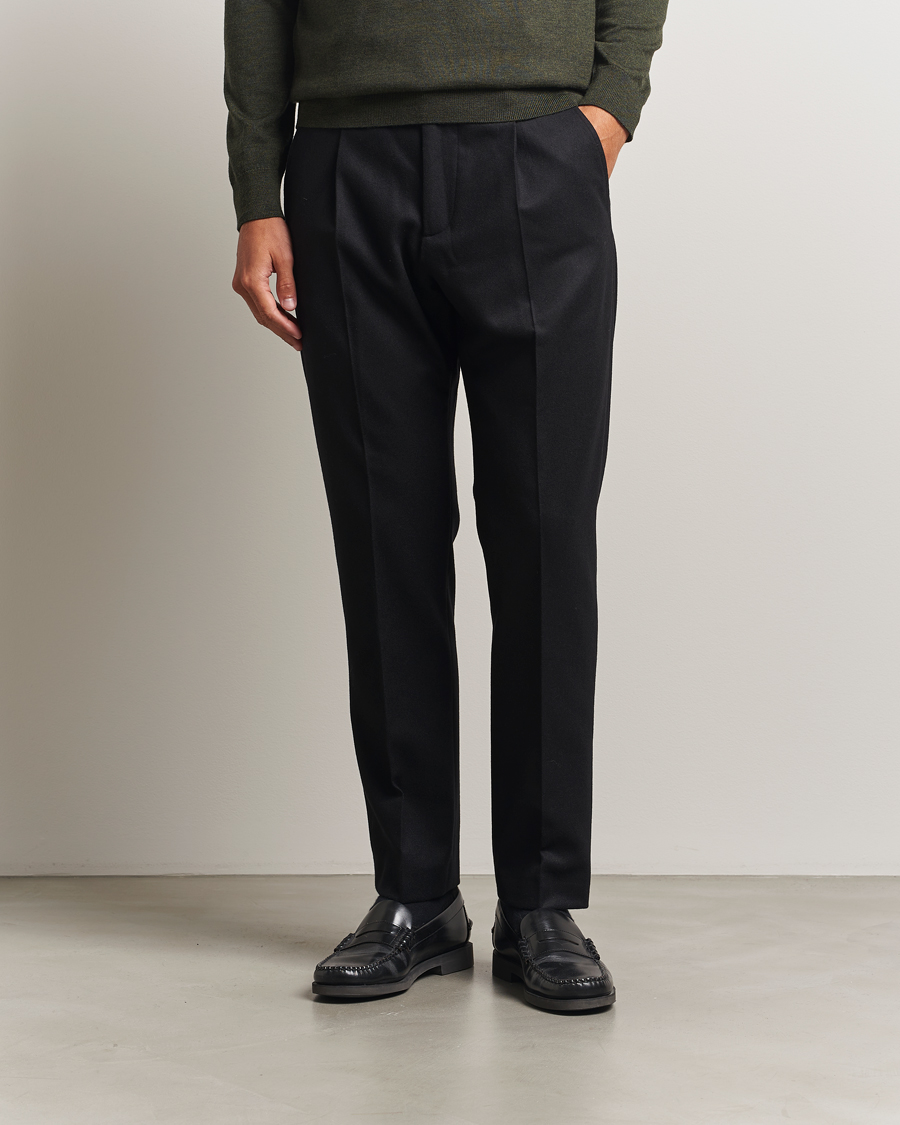 Herre | Bukser | NN07 | Bill Wool Pleated Trousers Black