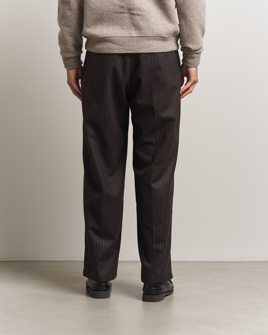 Herre | Bukser | NN07 | Kay Wool Pleated Pinstriped Trousers Brown