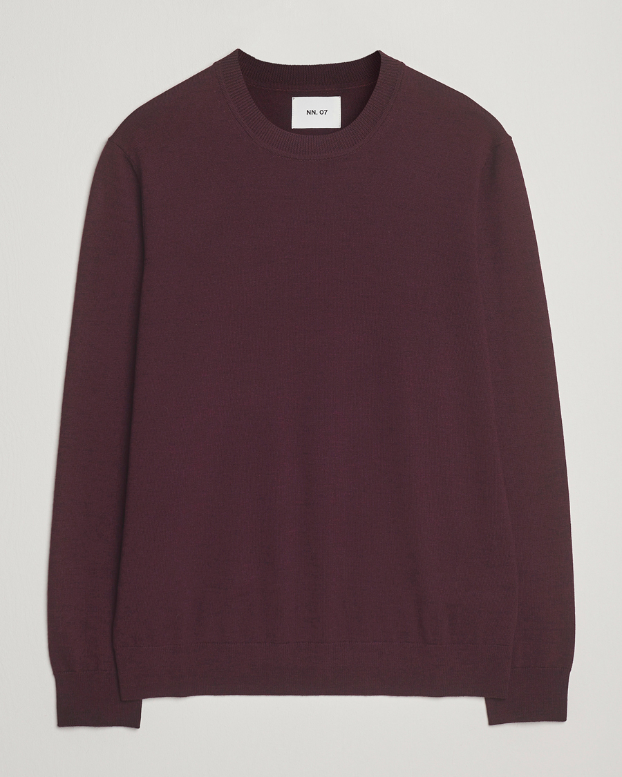 Herre | Gensere | NN07 | Ted Merino Crew Neck Pullover Wine Red