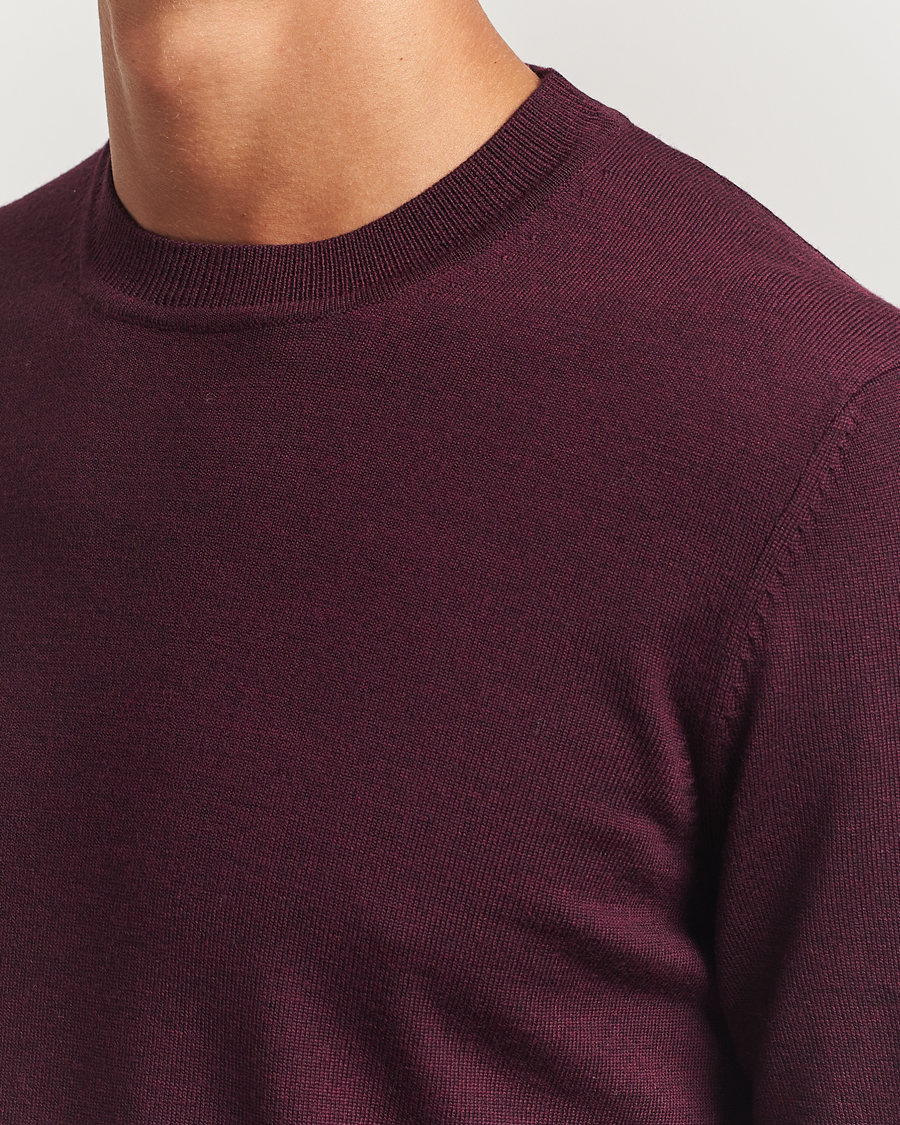 Herre | Gensere | NN07 | Ted Merino Crew Neck Pullover Wine Red