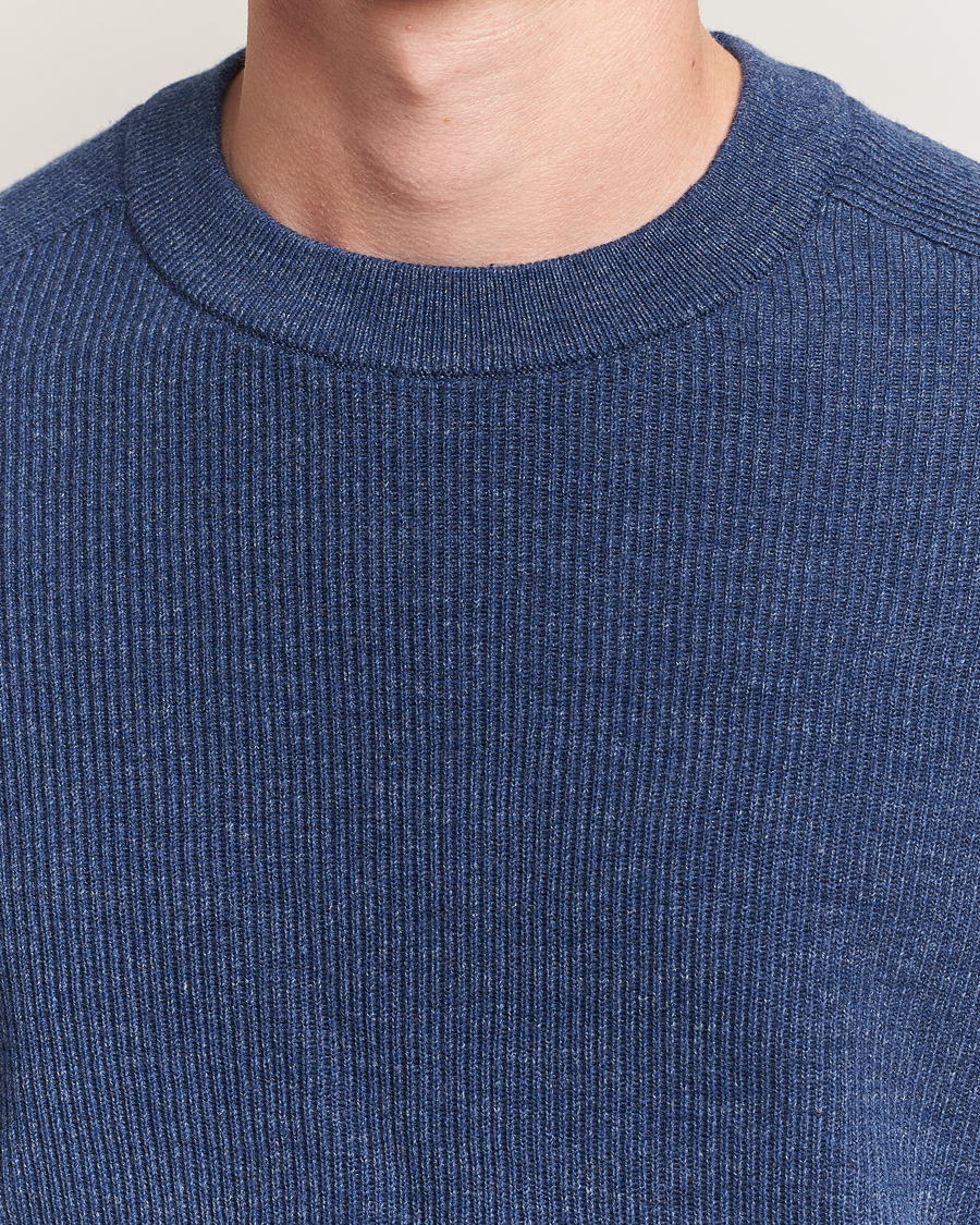 Herre | Gensere | NN07 | Kevin Cotton Knitted Sweater Denim Blue