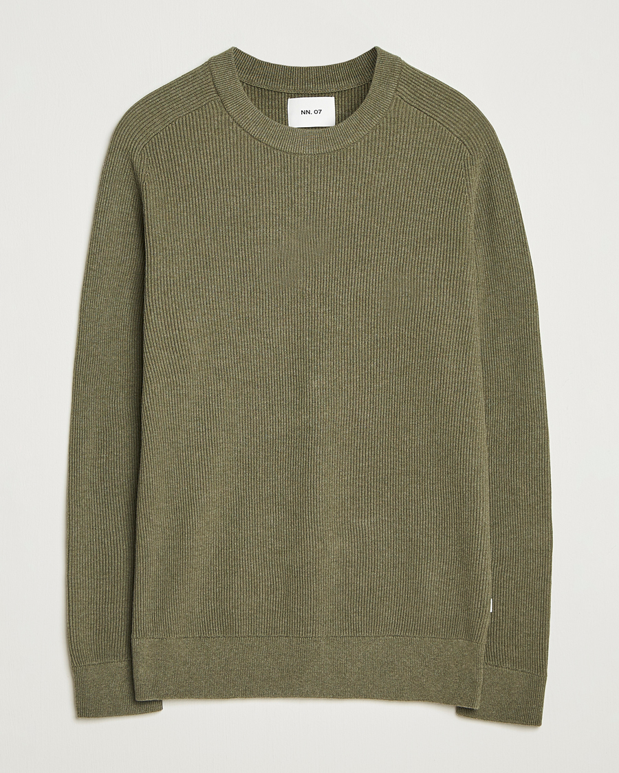 Herre | Gensere | NN07 | Kevin Cotton Knitted Sweater Capers Green