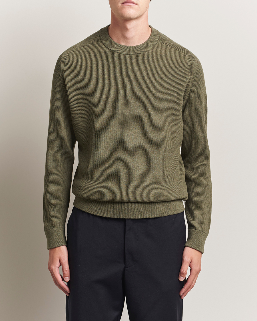 Herre | Gensere | NN07 | Kevin Cotton Knitted Sweater Capers Green