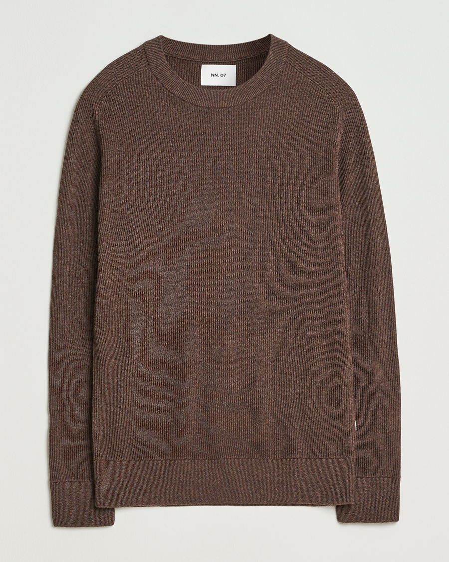 Herre | Gensere | NN07 | Kevin Cotton Knitted Sweater Demitasse Brown
