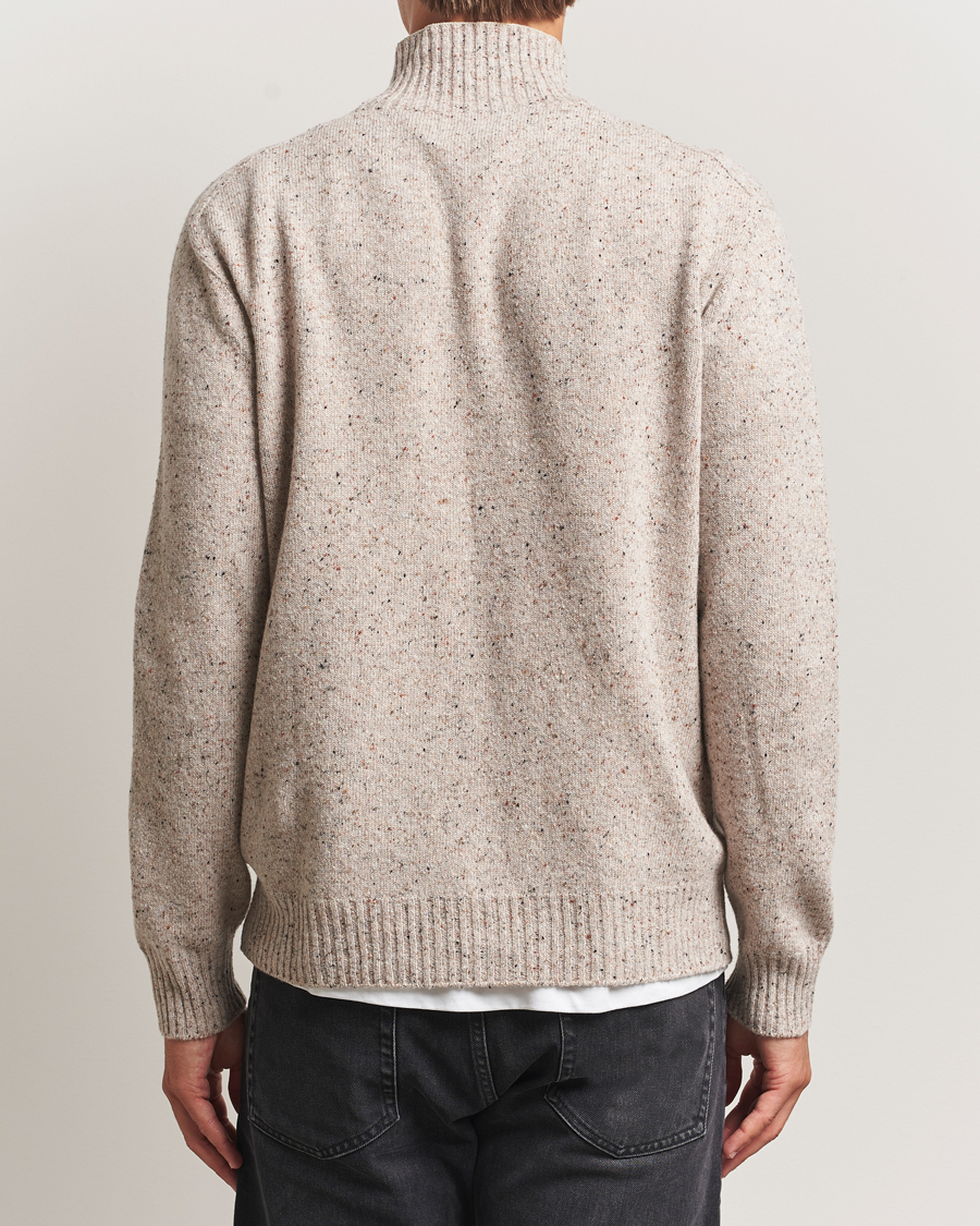 Herre | Gensere | NN07 | Aksel Wool Donegal Knitted Mock Neck Ivory