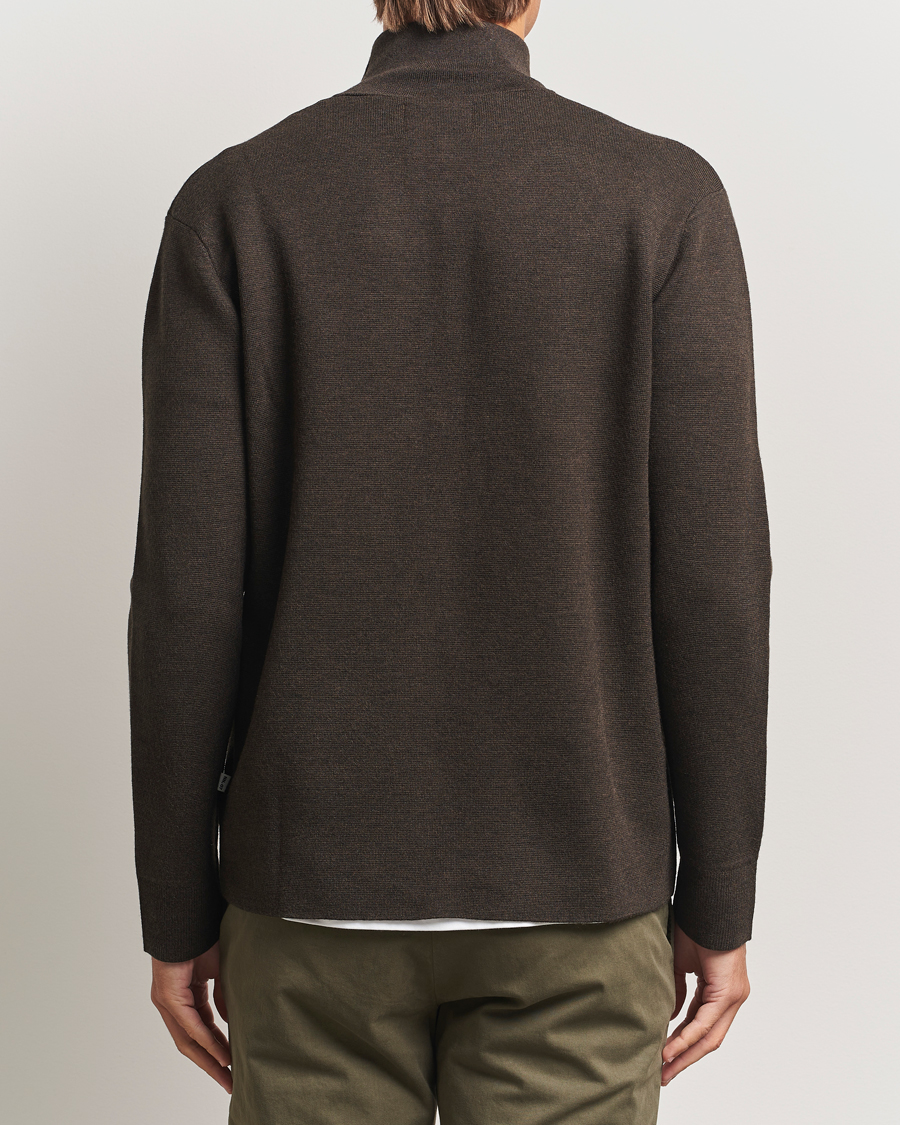 Herre | Gensere | NN07 | Harald Cotton/Modal Half Zip Demitasse Brown